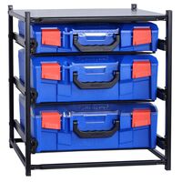 2 Large Drawer Frame + 1 Small Drawer Assembled c/w PC Lid Cases- Blue Blue Cases - 33SFS2L1SA-BL