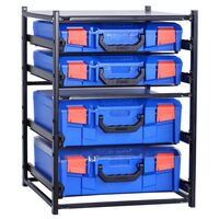 2 Large Drawer Frame + 2 Small Drawer Assembled c/w PC Lid Cases- Blue Blue Cases - 33SFS2L2SA-BL
