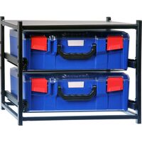2 Large  Drawer Frame Assembled c/w 2 Large PC Lid Cases- Blue - 33SFS2LA-BL