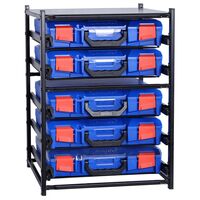 5 Small Drawer Frame Assembled c/w 5 Small PC Lid Cases- Blue - 33SFS5SA-BL
