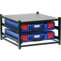 2 Small Drawer Frame Assembled c/w 2 Small PC Lid Cases- Blue - 33SFS2SA-BL