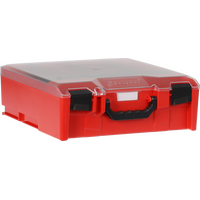 StorageTek Case Large Clear PC Lid c/w dividers-Red with Black Clasps - 33STLC-RD