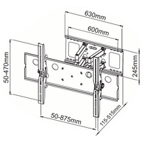 Digitek 32" - 60" Dual Arm Tilt, Swivel and Reach Universal LCD Bracket - 80KG - 22PLB110B
