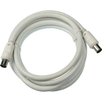 Digitek 1.8M Pal Male to Pal Male Quad TV Fly Lead - White - 06A18MQW