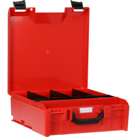 StorageTek Case Large ABS Lid c/w dividers-Red with Black Clasps - 33STL-RD