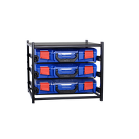 3 Small Drawer Frame Assembled c/w 3 Small PC Lid Cases- Blue - 33SFS3SA-BL