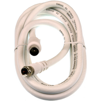 Digitek 1.8M F Type Male to Pal Male Quad Fly Lead - White - 06A318MQW