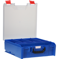 StorageTek Case Large Clear PC Lid c/w dividers-Blue - 33STLC-BL