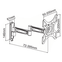 Digitek 23" - 42" Tilt, Swivel and Reach Universal LCD Bracket - 25KG - 22PB510