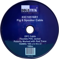 Digitek 105 Strand/0.16mm Clear Jacket Speaker Cable 100m Reel - AWG14 - 03C10516R1 - 1