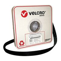 VELCRO HOOK, PS 9919 BLACK MOULDED TAPE 25mm x 22.8m ROLL