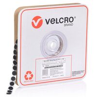VELCRO VELCOINS, 16mm HOOK BLACK [1200] DOTS ON ROLL