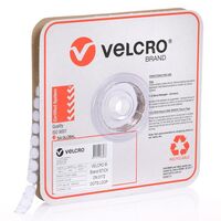 VELCRO VELCOINS, 16mm LOOP WHITE [1200] DOTS ON ROLL