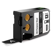 VINYL TAPE, ALL PURPOSE WHITE ON BLACK, 19mm x 7m