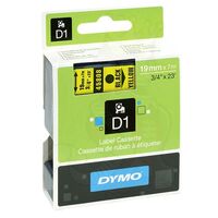 D1 STANDARD TAPE BLACK ON YELLOW, 19mm x 7m