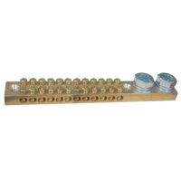 EARTH N/BAR 12 WAY 2xM10 STUDS 2 SCREW/ TUNNEL NUMBERED 165A