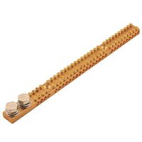 EARTH & NEUTRAL BAR 165A 2 x M10 STUDS & 30 TUNNELS