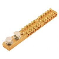 EARTH/NEUTRAL BAR 165A 2 x M8 STUD, 12 x 16mm2 HOLE