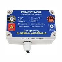 PENTA RECEIVER, IP66, 240VAC 5 FREQUENCIES 433MHz 2 CHANNEL