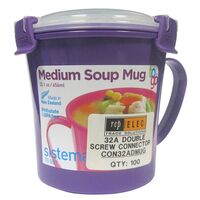 SCREW CONNECTOR, 32A CLEAR DOUBLE C/W SOUP MUG [100] (6)