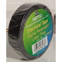 TAPE 0.13mm x 18mm x 20m Ins. BLACK LEAD FREE FLAME RETARD.