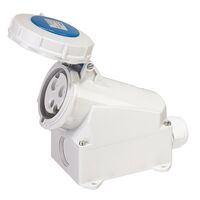 SOCKET, FIXED, SURFACE MOUNT 3P, 230V, 32A, IP67, 6H,IEC309