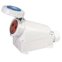 SOCKET, FIXED, SURFACE MOUNT 3P, 230V, 63A, IP67, 6H,IEC309