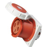 SOCKET, PANEL MOUNTED,STRAIGHT 4P, 400V, 125A, IP67,6H,IEC309