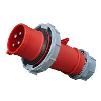 PLUG, STRAIGHT, REEFER TYPE 4PIN, 400V, 32A, IP67, 3H, IEC309