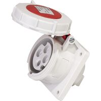 SOCKET, PANEL MOUNTED,STRAIGHT 4P, 400V, 16A, IP67, 6H,IEC309