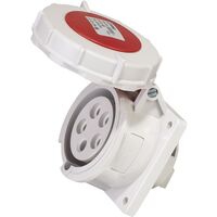 SOCKET, PANEL MOUNTED,STRAIGHT 5P, 400V, 16A, IP67, 6H,IEC309