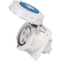 SOCKET, PANEL MOUNTED,STRAIGHT 3P, 230V, 32A, IP67, 6H,IEC309