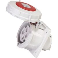 SOCKET, PANEL MOUNTED,STRAIGHT 4P, 400V, 32A, IP67, 6H,IEC309