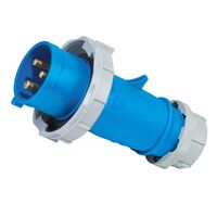 PLUG, STRAIGHT, IEC 309, IP67 3 PIN, 230V, 16A, 6H