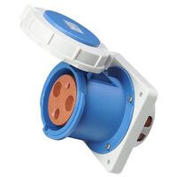 SOCKET, PANEL MOUNTED,STRAIGHT 3P, 230V, 125A, IP67,6H,IEC309