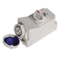 SOCKT OUTLT,SWITCHD,INTERLOCKD 3P, 230V, 32A, IP67, 6H,IEC309