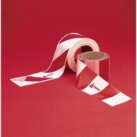 SAFETY TAPE RED & WHITE DIAGONAL STRIPE [50m]