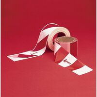SAFETY TAPE RED & WHITE DIAGONAL STRIPE, 100m (10)