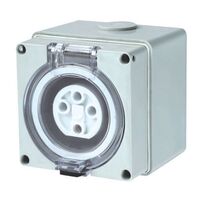 FIXED SOCKET, 4 PIN 32A, ROUND IP66 SERIES
