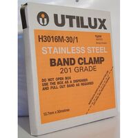 BANDCLAMP 12mm x 30m MATT FINISH, 201 GRADE