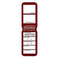 TEST TAGS, H/DUTY RECT BURGUNDY (5 YEARLY) [100]