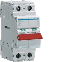 2-pole, 40A Modular Switch with Red Toggle