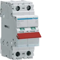2-pole, 63A Modular Switch 50mm² with Red Toggle
