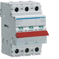 3-pole, 80A Modular Switch with Red Toggle
