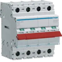 4-pole, 63A Modular Switch 50mm² with Red Toggle