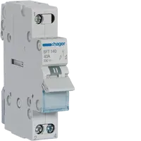 1-pole, 40A Centre Off Modular Changeover Switch with Top Common Point