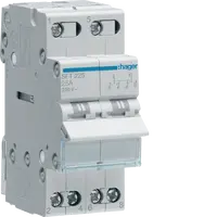 2-pole, 25A Centre Off Modular Changeover Switch with Top Common Point