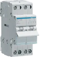 2-pole, 40A Centre Off Modular Changeover Switch with Top Common Point