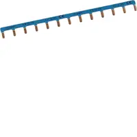 Insulated busbar 1P 63A prong 10mm² blue 13M