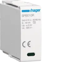 Cartridge L-N Uc 320V In 40kA Imax 100kA Up 2kV